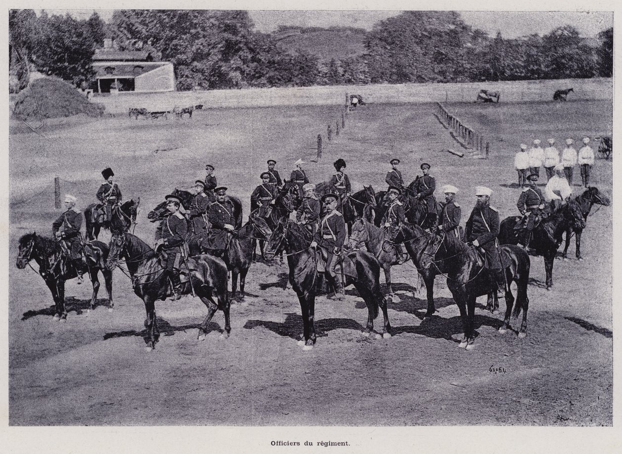 Russische Leger: Officieren van het regiment door French Photographer