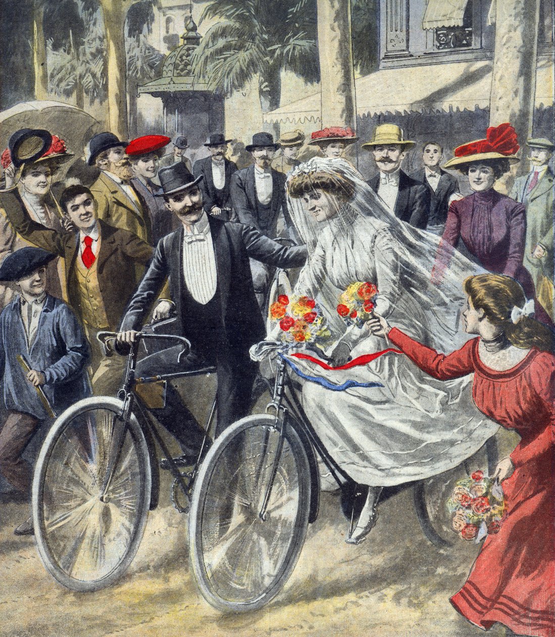 Een fietsbruiloft door French School