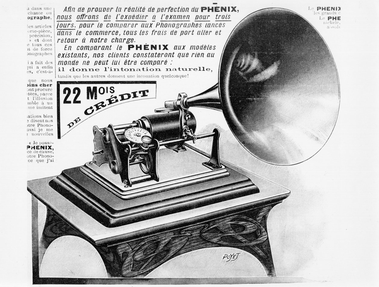 Advertentie voor de fonograaf, ca. 1905 door French School
