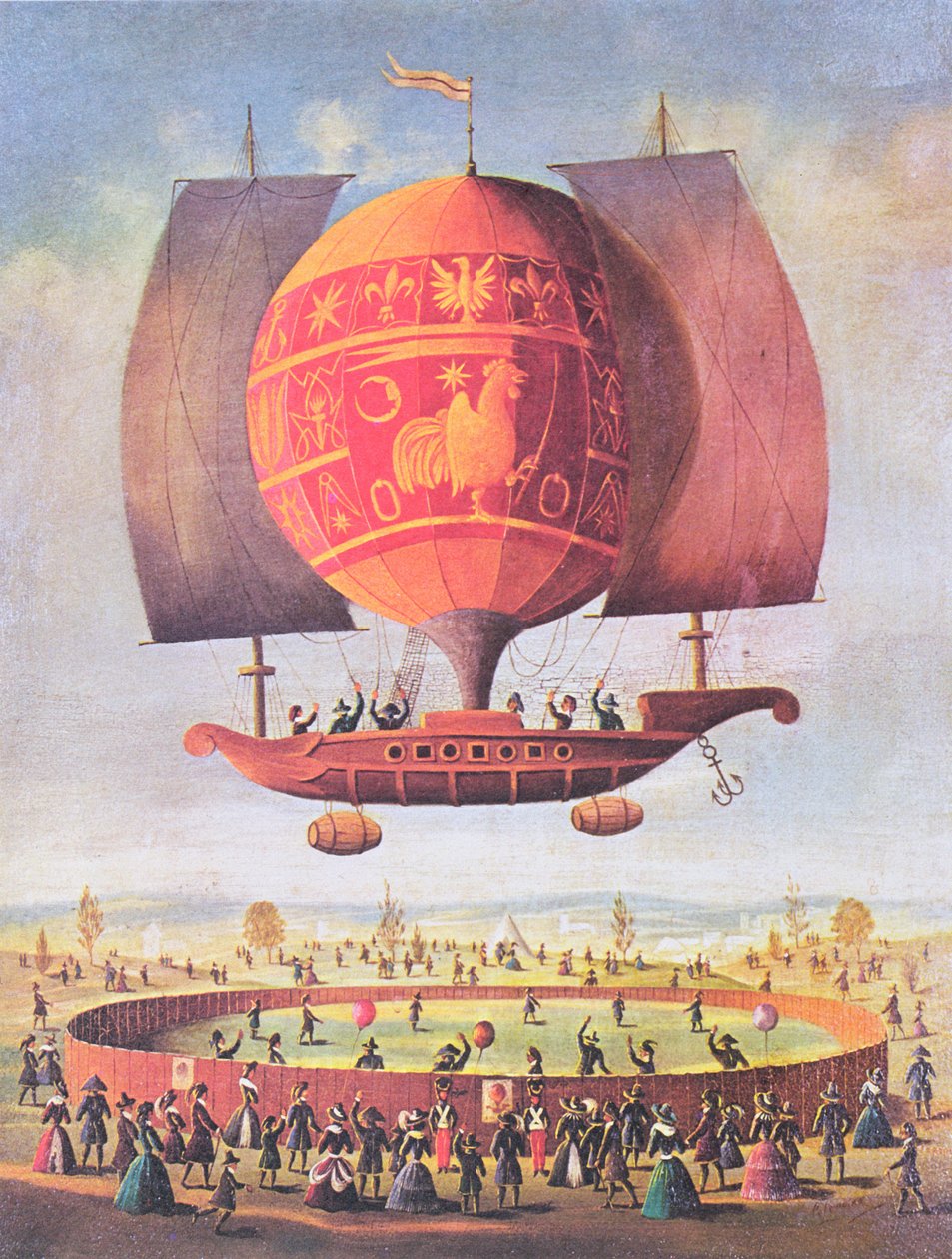 Een luchtschip door French School