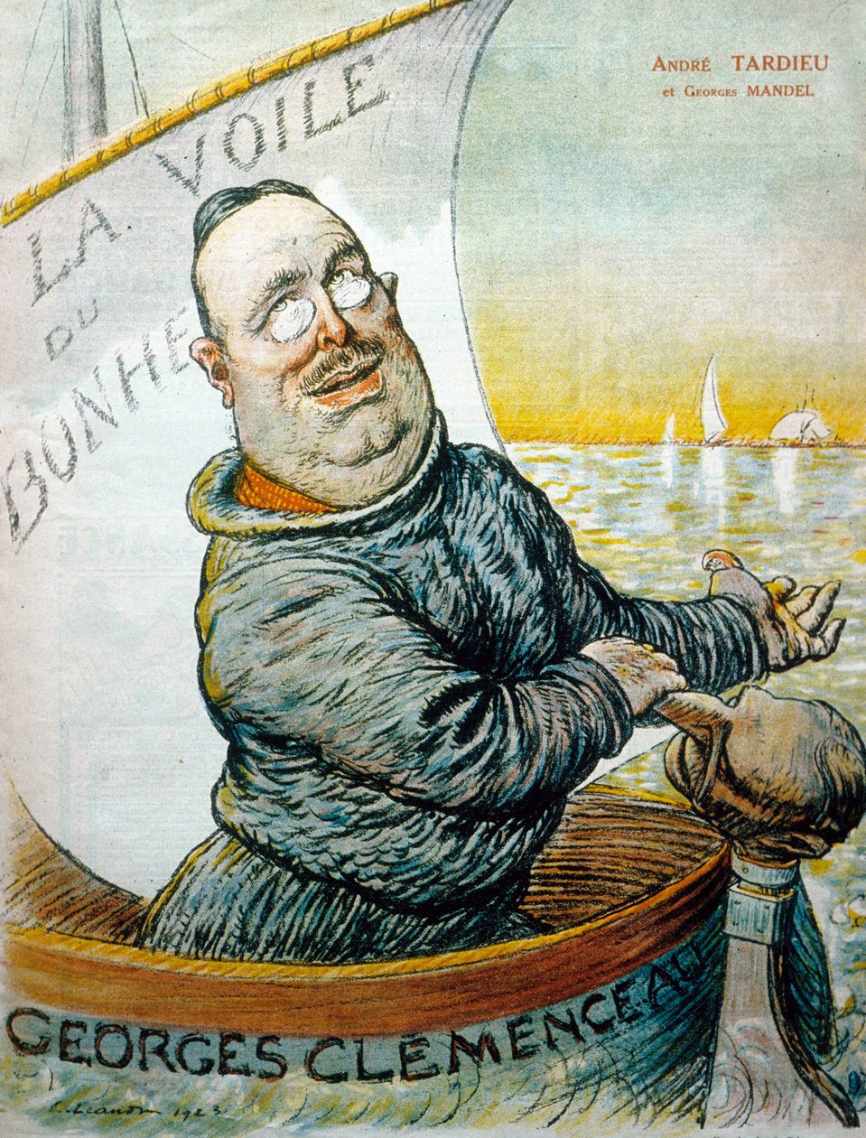Andre Tardieu (kleur litho) door French School
