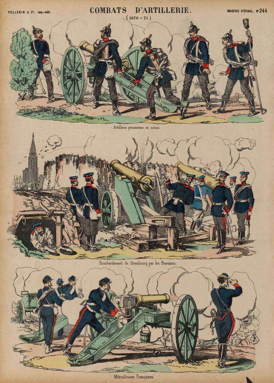 Artillerie in actie, Frans-Pruisische oorlog, 1870-1871 door French School