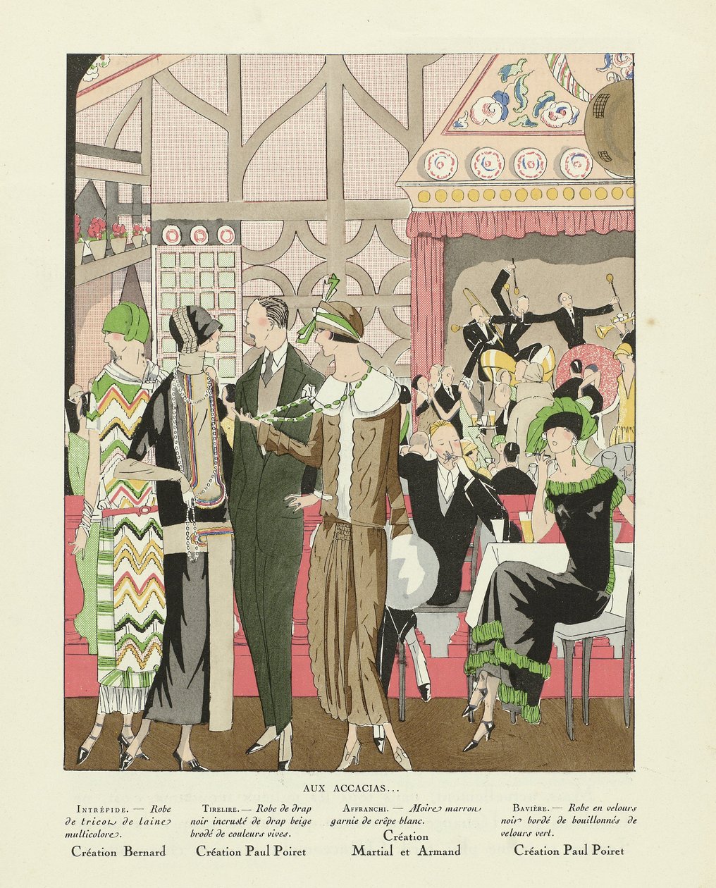 Aux Accacias ..., uit Art-Gout-beaute, uitg. 1924 (pochoir Print) door French School