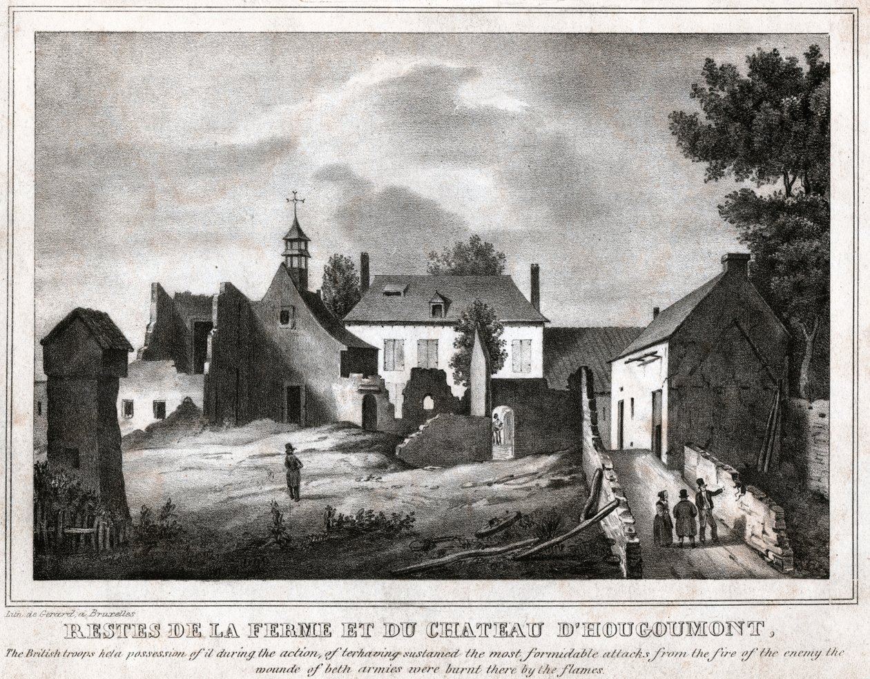 Slag bij Waterloo (gravure, ca. 1830) door French School