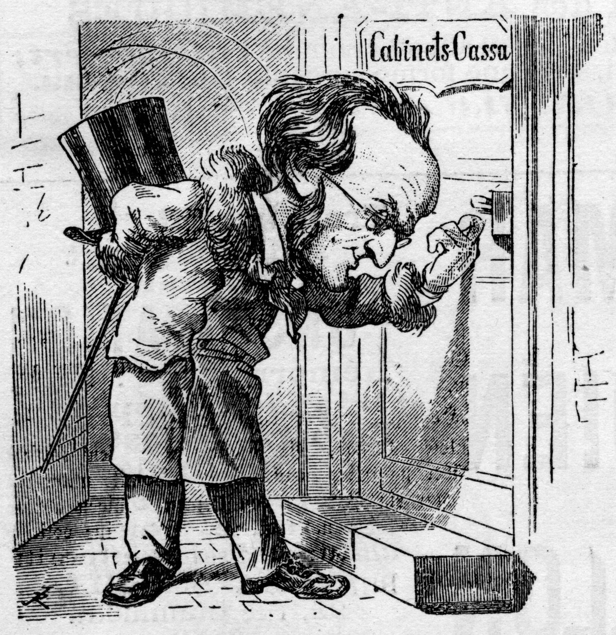 Cartoon van de Duitse componist Richard Wagner (1813-1883) door French School