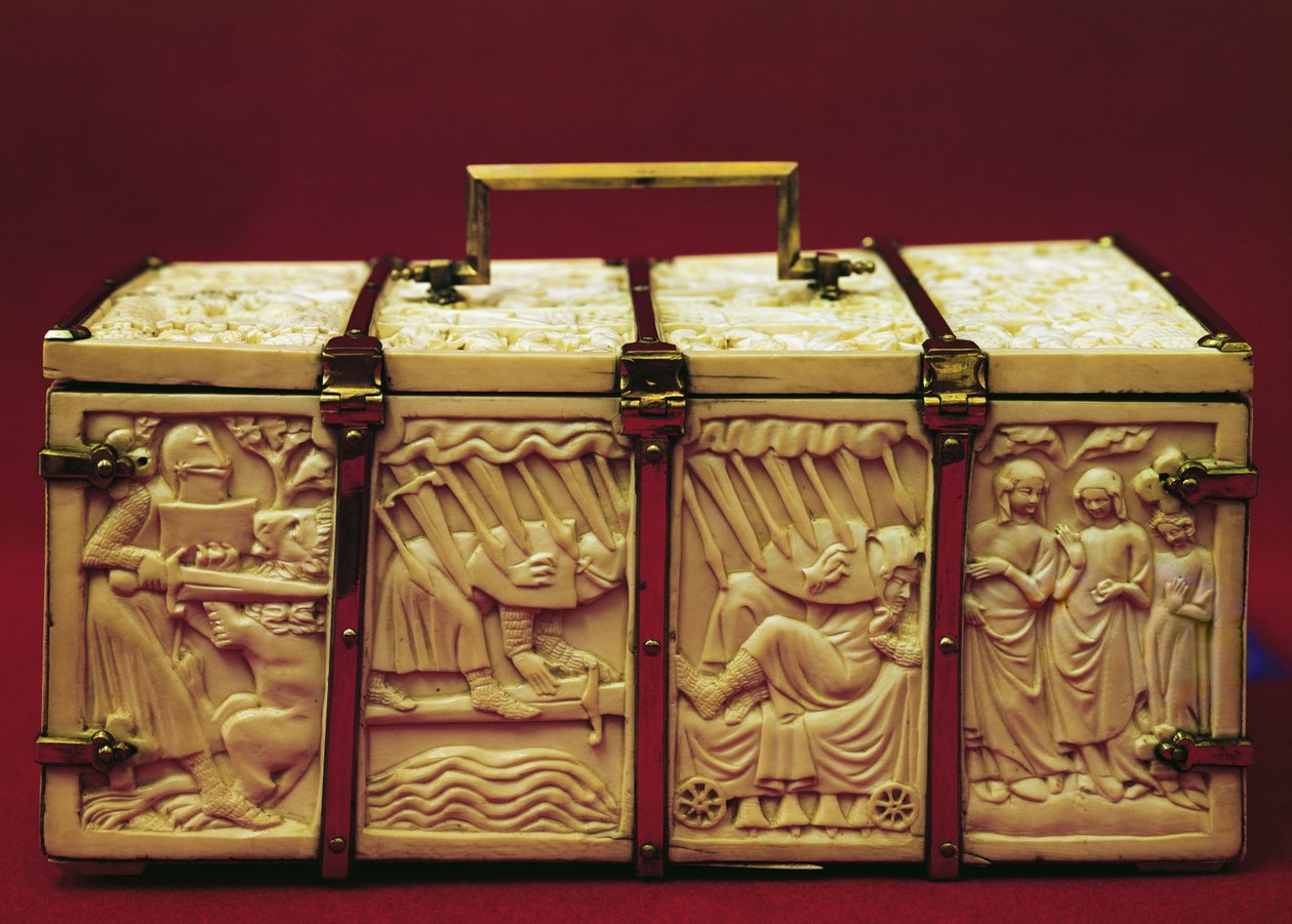 Kistje met scènes uit de romantische literatuur, 1330s door French School
