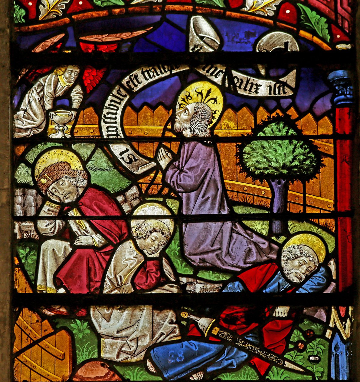 Christus in Gethsemane; slapende discipelen door French School