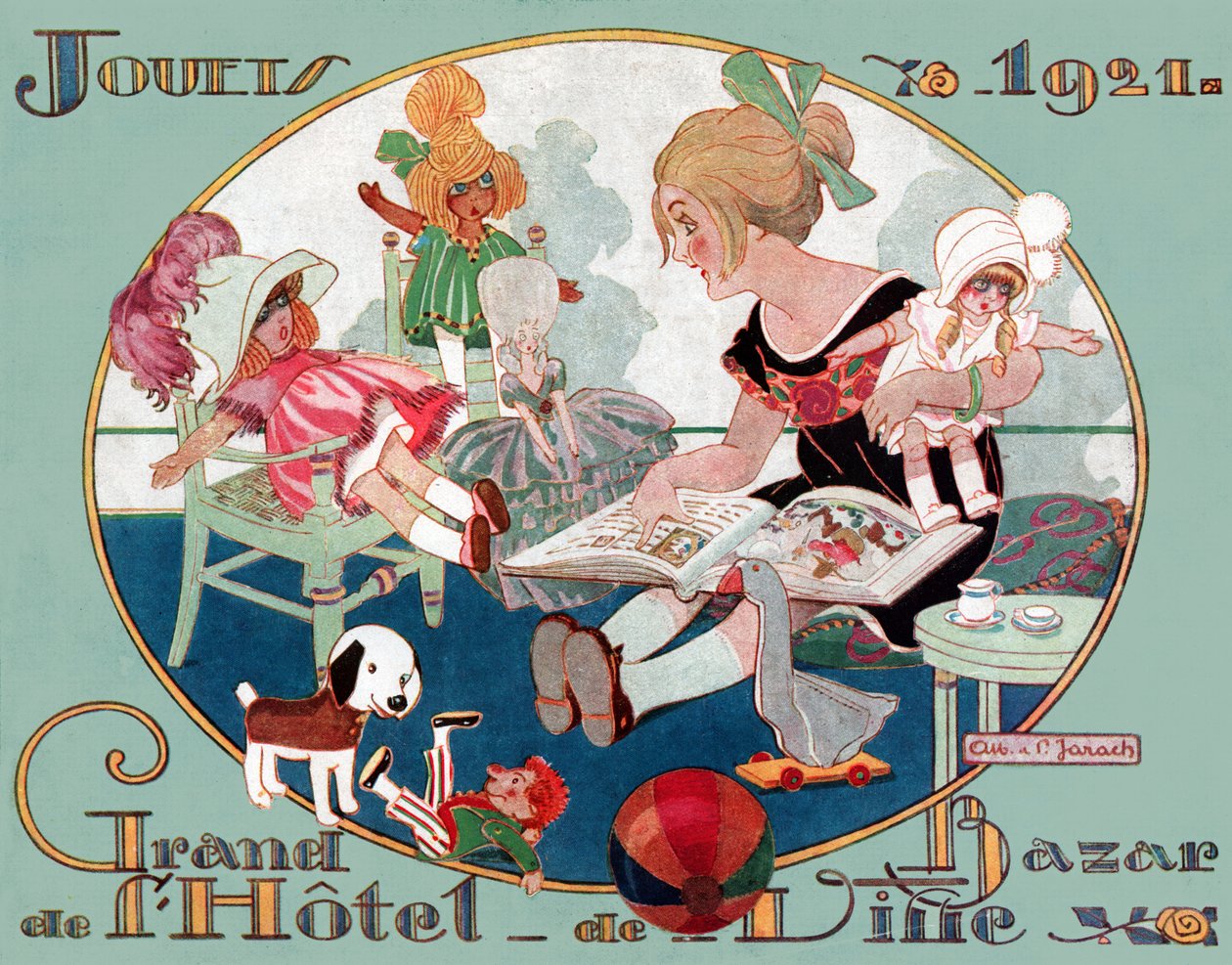 Kerstspeelgoed (Illustratie) door French School