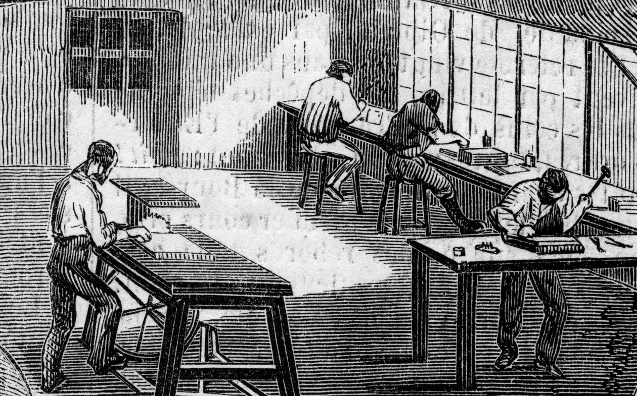 Electrotypie werkplaatsen door French School