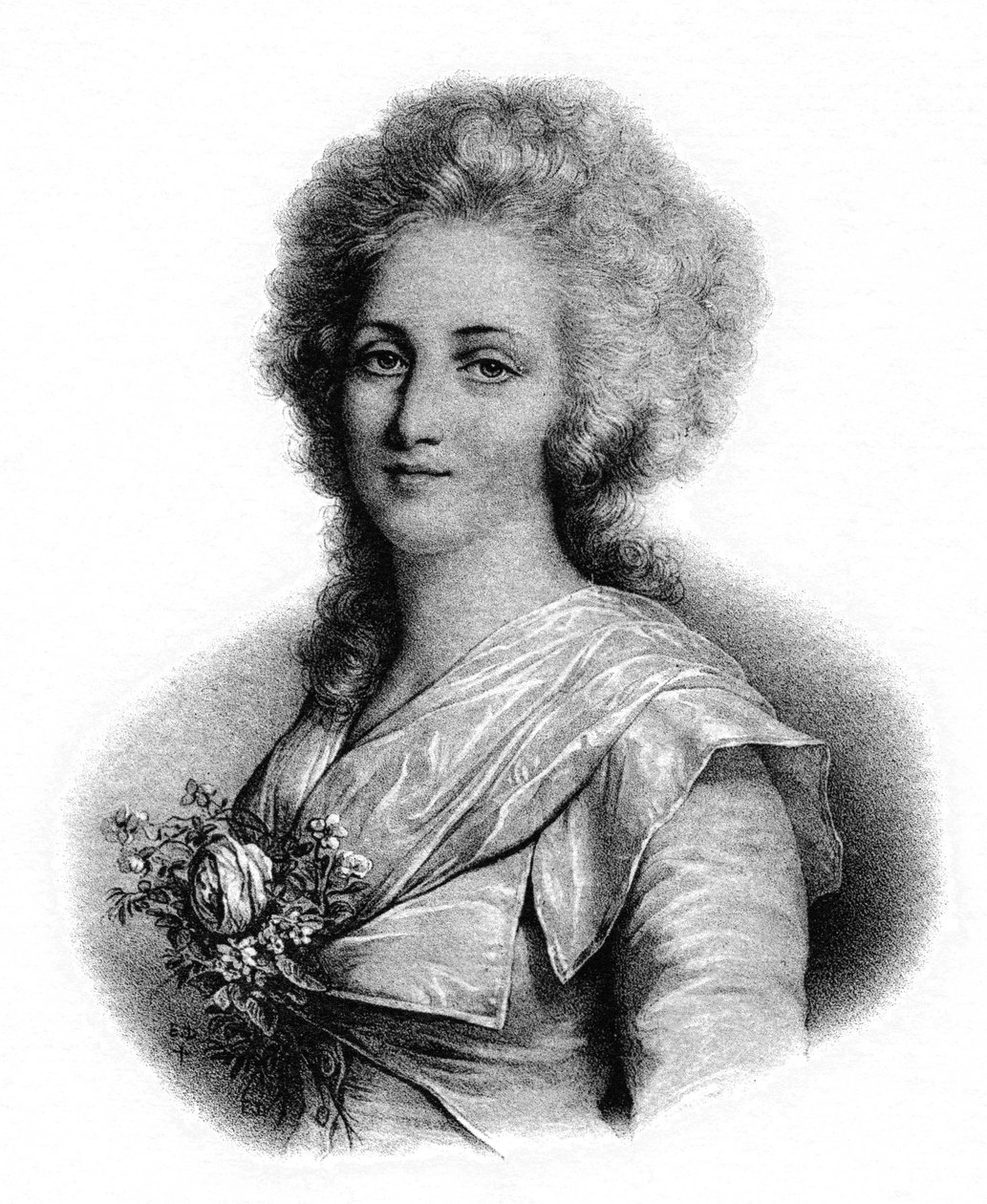 Elisabeth van Frankrijk (litho). door French School