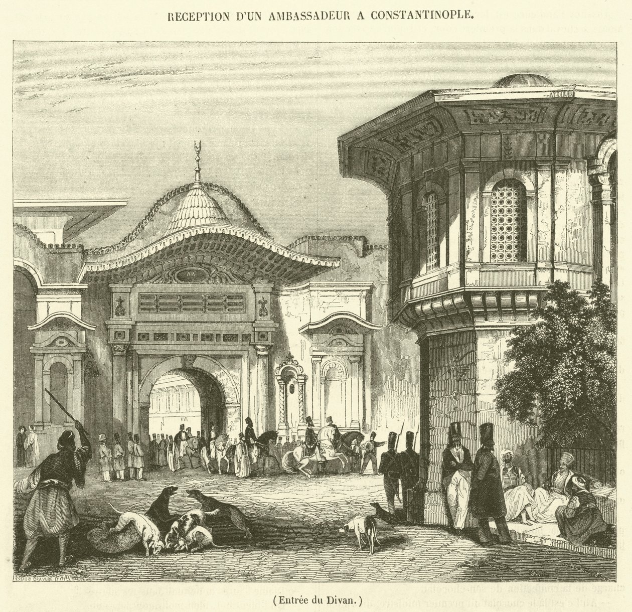 Ingang tot de Divan (gravure) door French School
