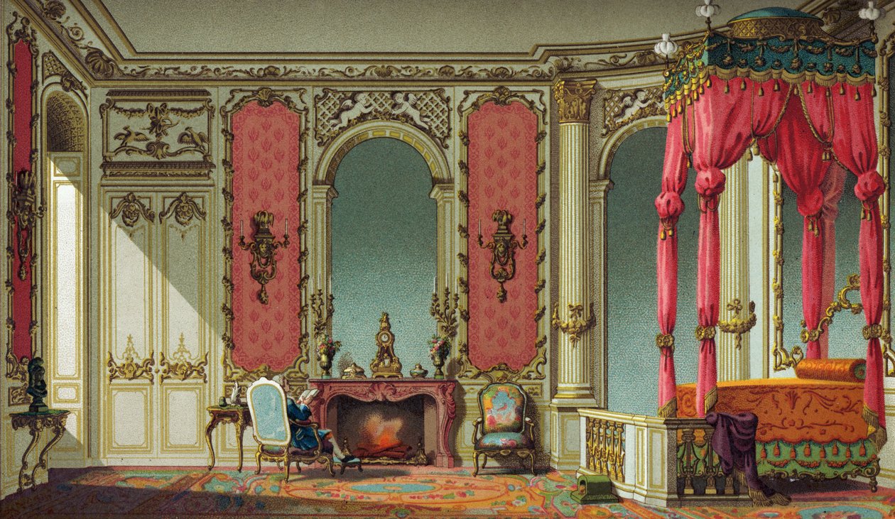 Frans 18e-eeuws interieur van een huis door French School