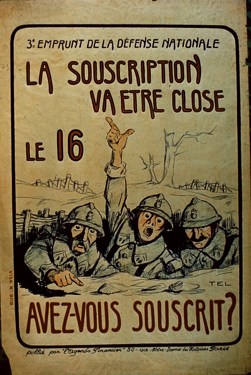 Franse WWI Oorlogsbonds poster, 1914-18 door French School