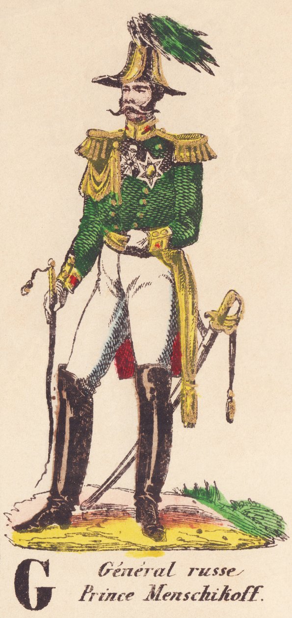 G: Russische generaal, Prins Menschikoff (1787-1869) door French School