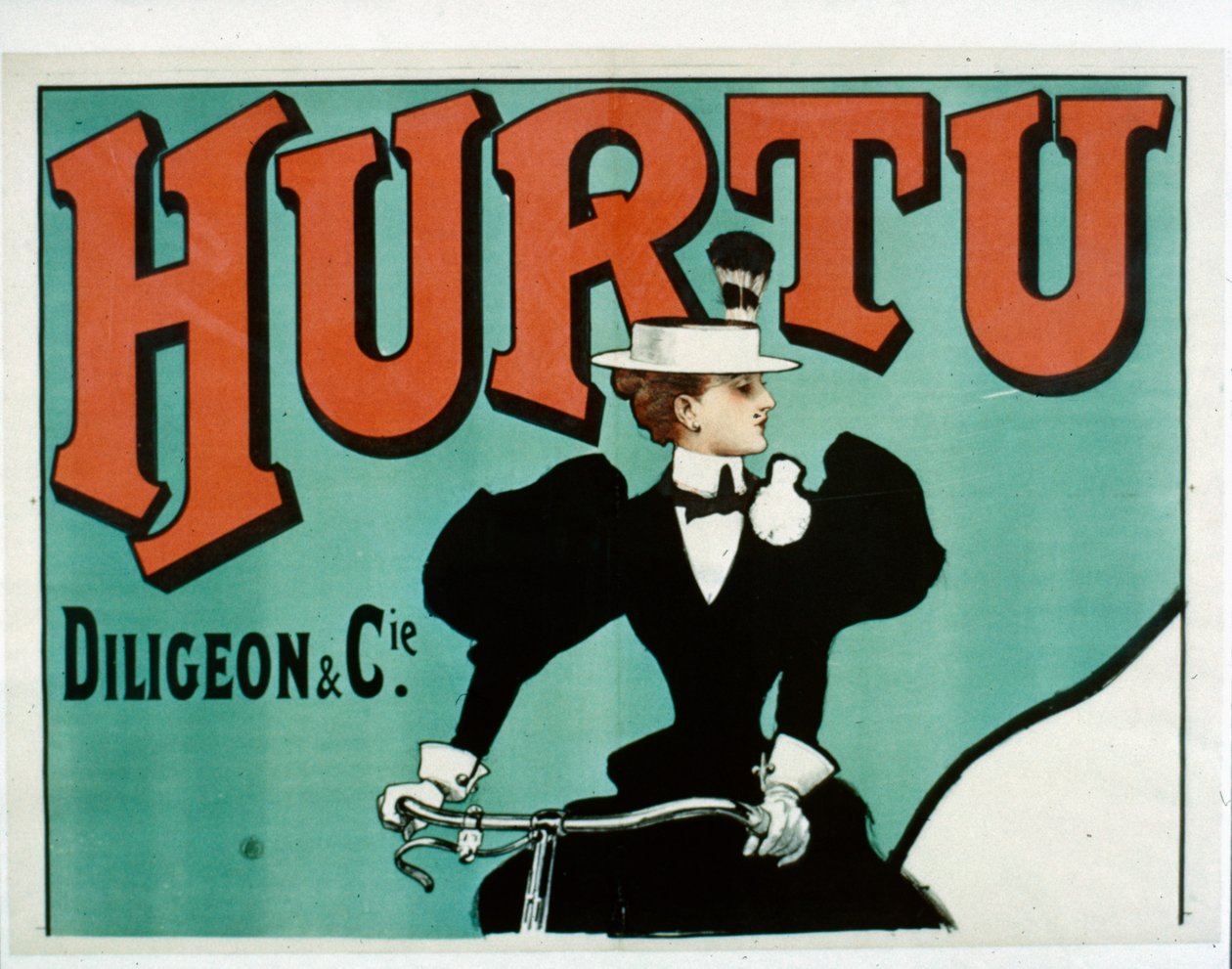 Hurtu Fiets poster, bovenste helft alleen, ca. 1899 door French School