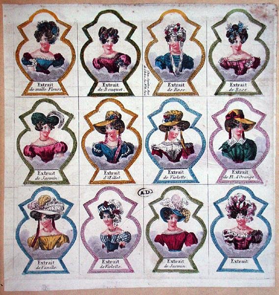 Labels voor parfums, c.1820 door French School