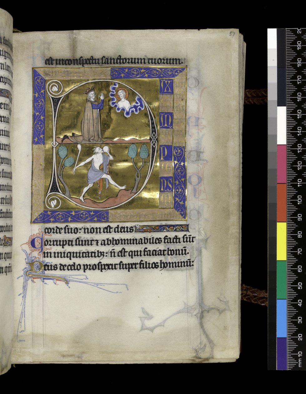 MS 300 f.57r, David bidt tot God door French School