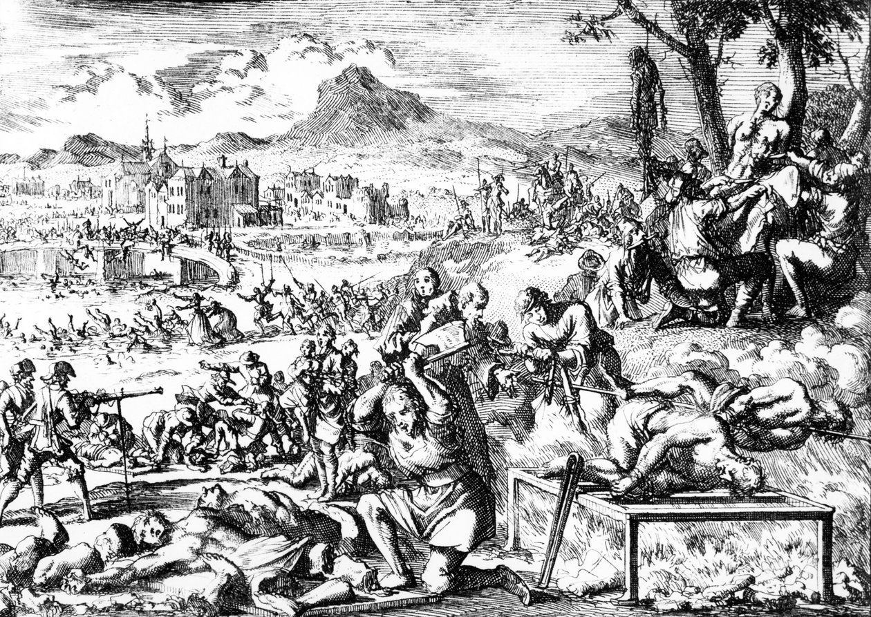 Bloedbad in Ierland in 1644 door French School