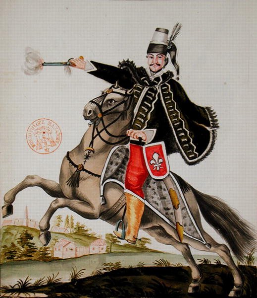 Huzaren van het Esterhazy Regiment door French School