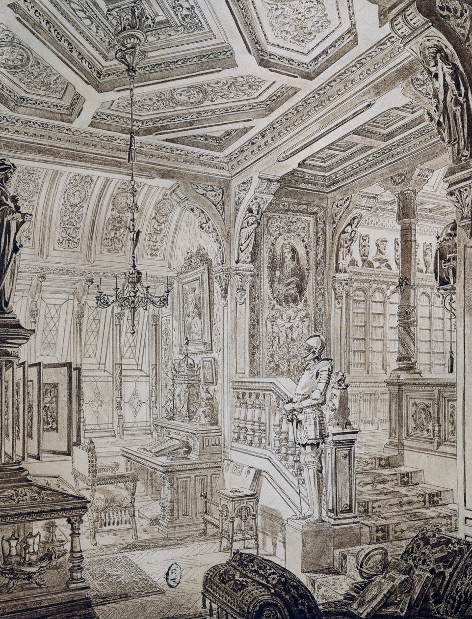 Studie in Neo-Renaissance stijl door C. Gosse door French School