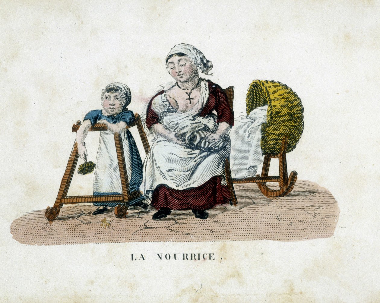 Verpleegster - gravure, begin 19e eeuw door French School