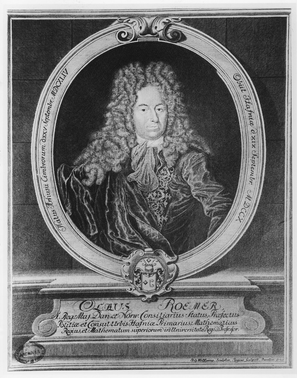 Olaus Romer (gravure) door French School