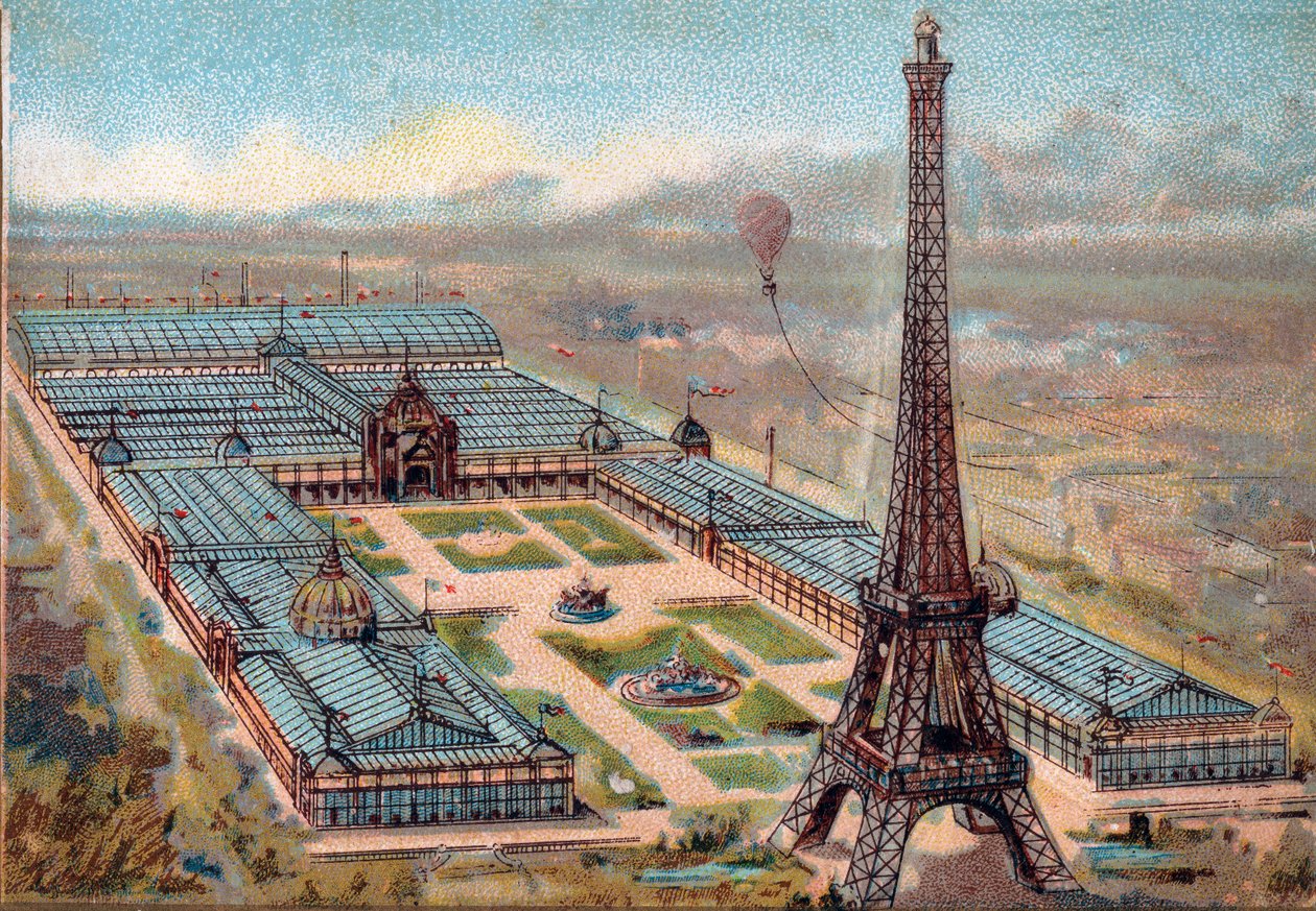 Parijs. Wereldtentoonstelling van 1889: Eiffeltoren. door French School