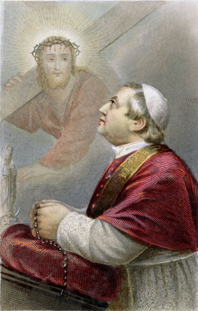Paus Pius IX (1792-1878) ca.1870 door French School