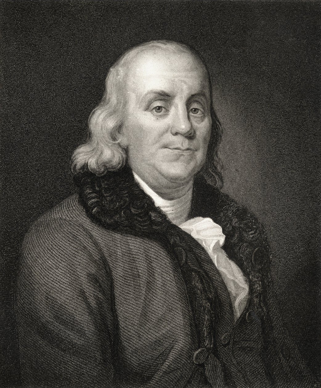 Portret van Benjamin Franklin door French School