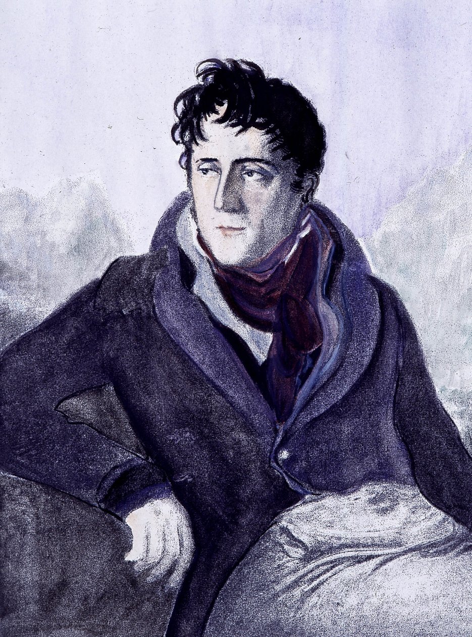 Portret van Chateaubriand. 19e eeuwse gravure door French School