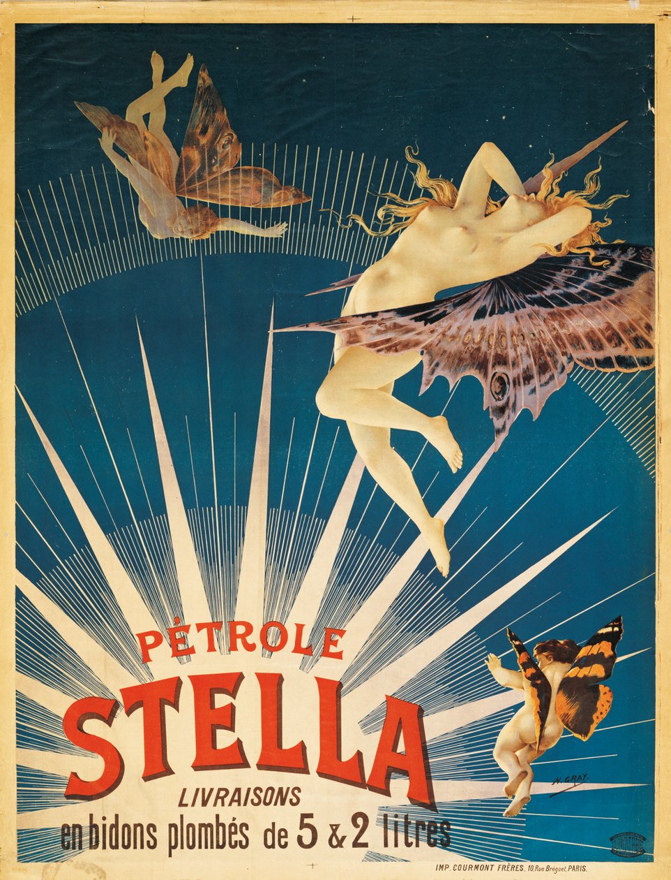Poster die Stella benzine adverteert, 1897 door French School