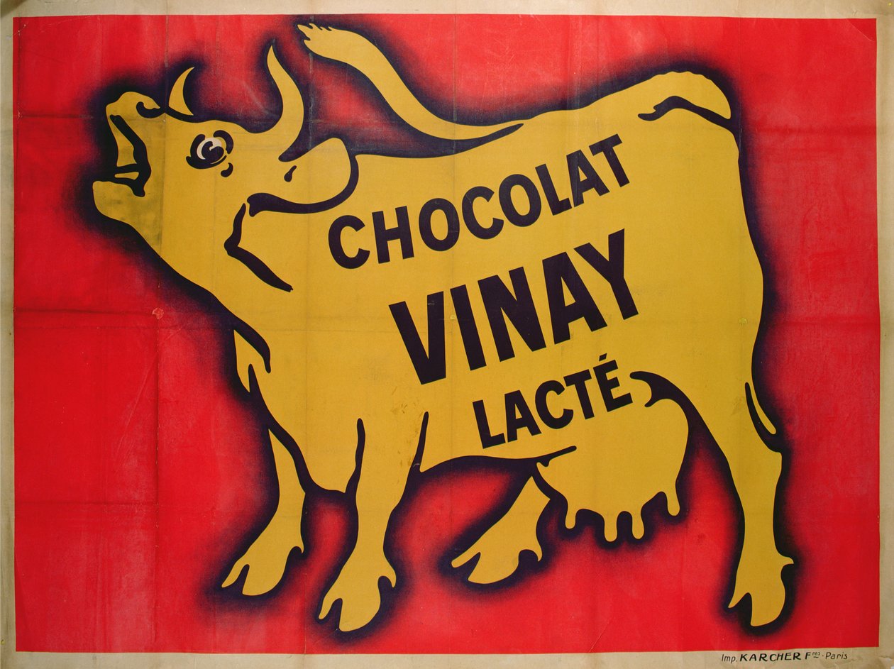 Poster die Vinay chocolade adverteert door French School