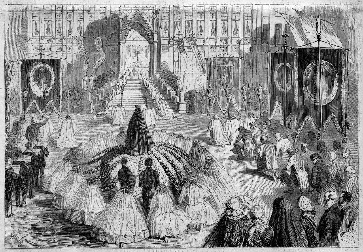 Religieuze ceremonie tijdens de Brusselse kermis (België) door French School