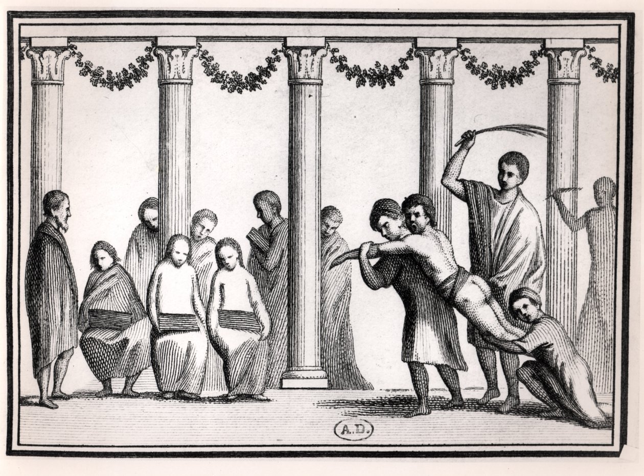Romeins onderwijs, van een fresco door French School