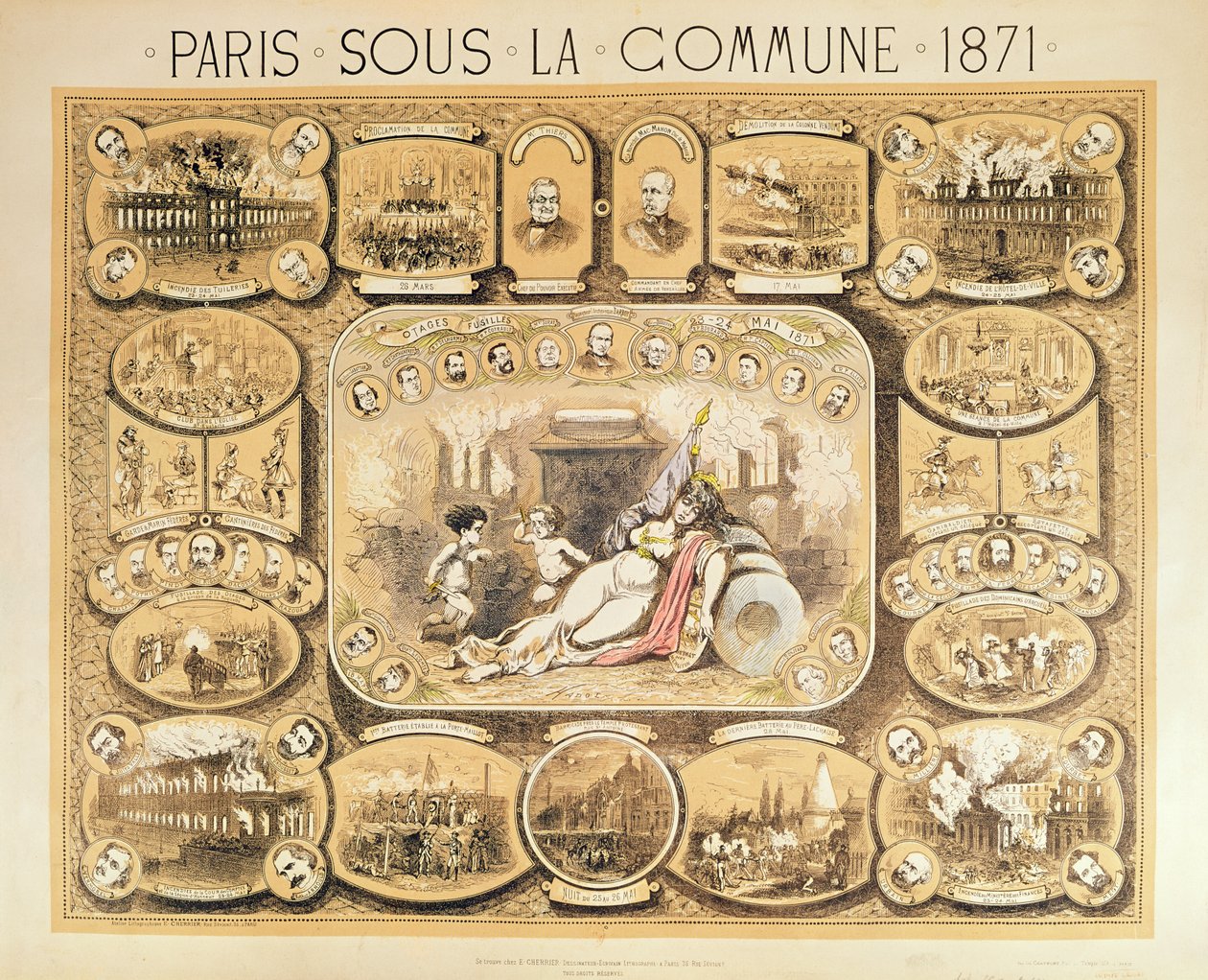 Scènes uit de Parijse Commune, 1871 door French School