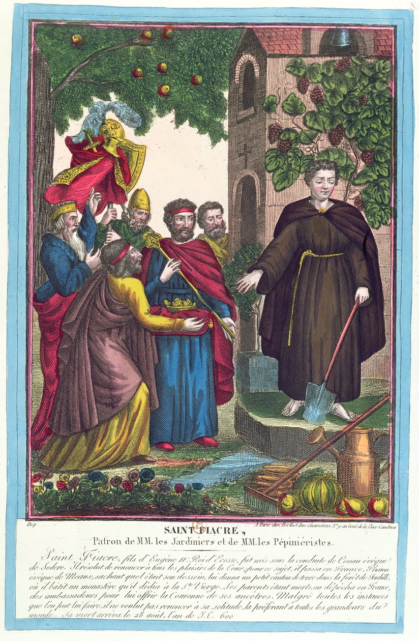 St. Fiacre (gest. 670) 1841 door French School