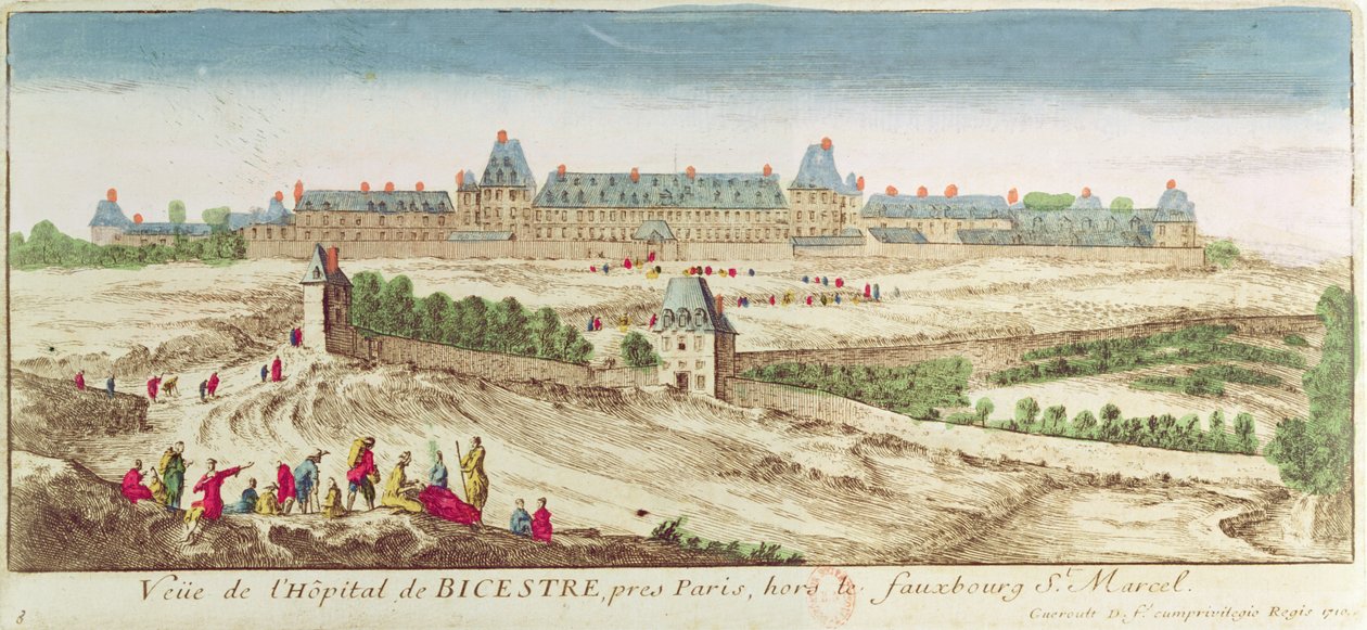 Het Bicetre Asiel in Parijs, 1710 door French School