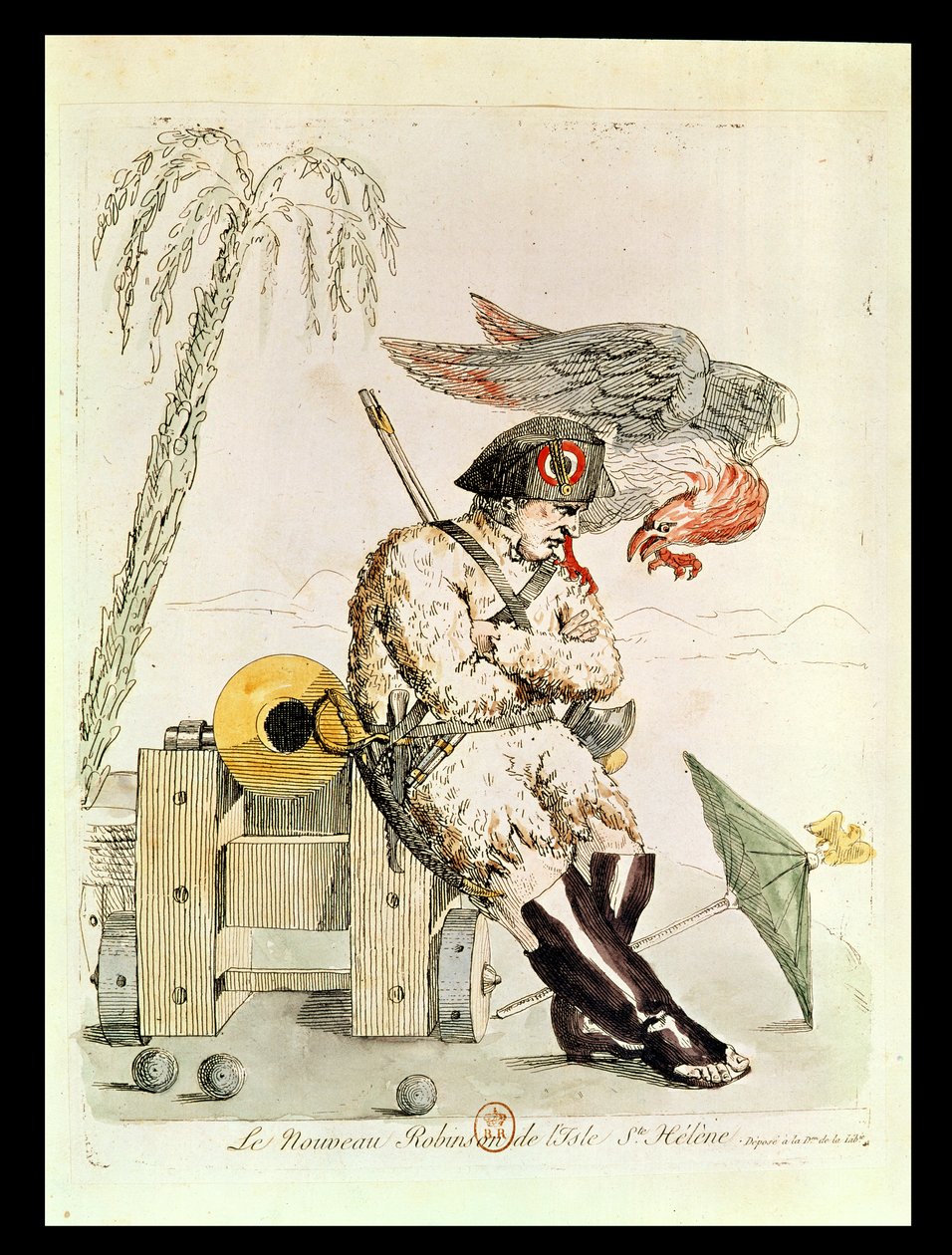 De Nieuwe Robinson van St. Helena, 1815 door French School