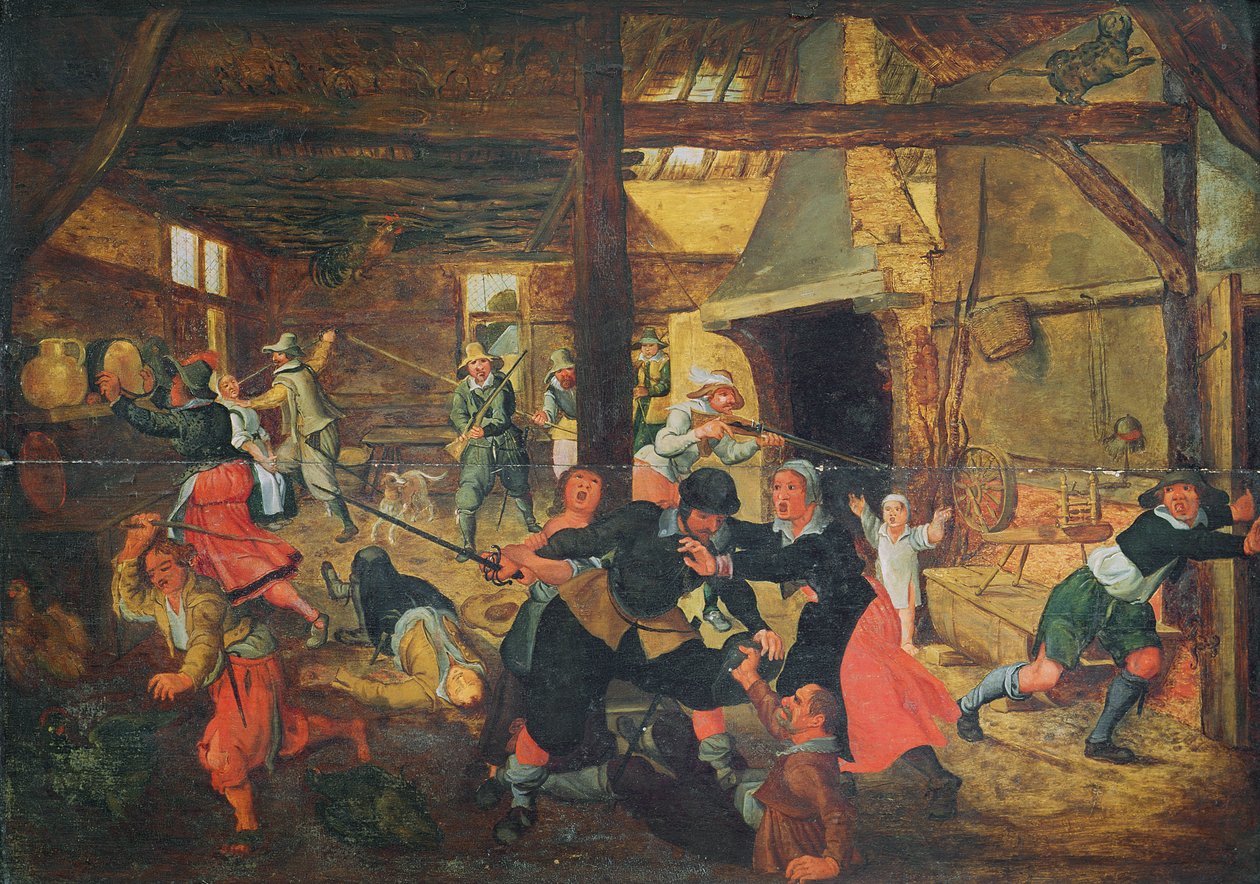 De plundering van een boerderij door French School