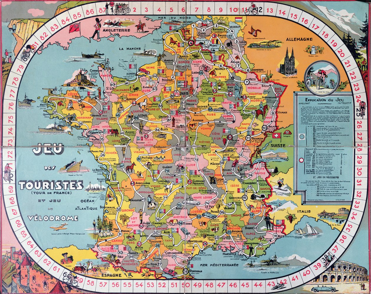 Tour de France Spel, ca. 1930 door French School