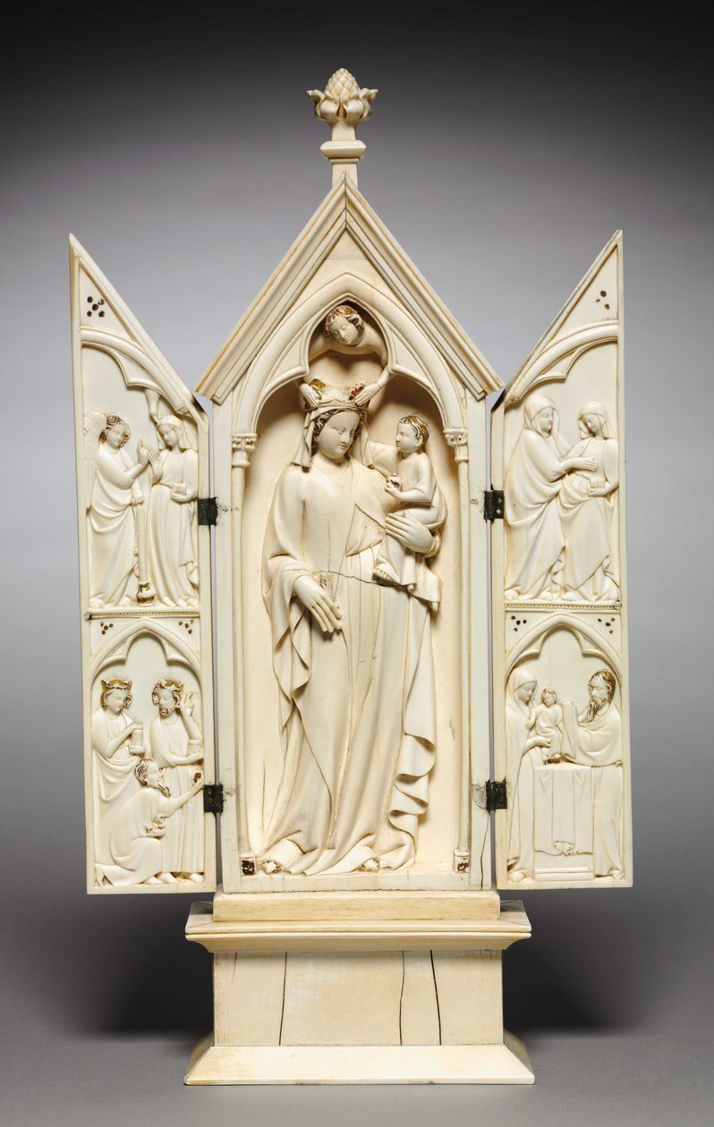 Drieluik: Het leven van de Maagd, ca. 1325-1350 door French School