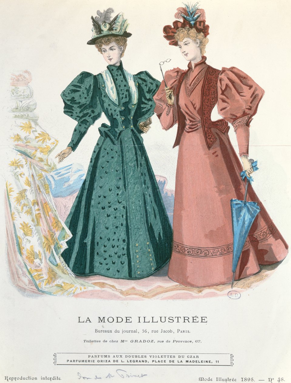 Twee vrouwen, uit La Mode Illustrée, 1895 door French School