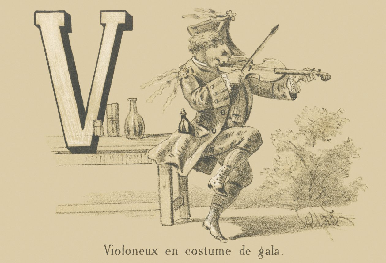 V: Violist in galakostuum door French School