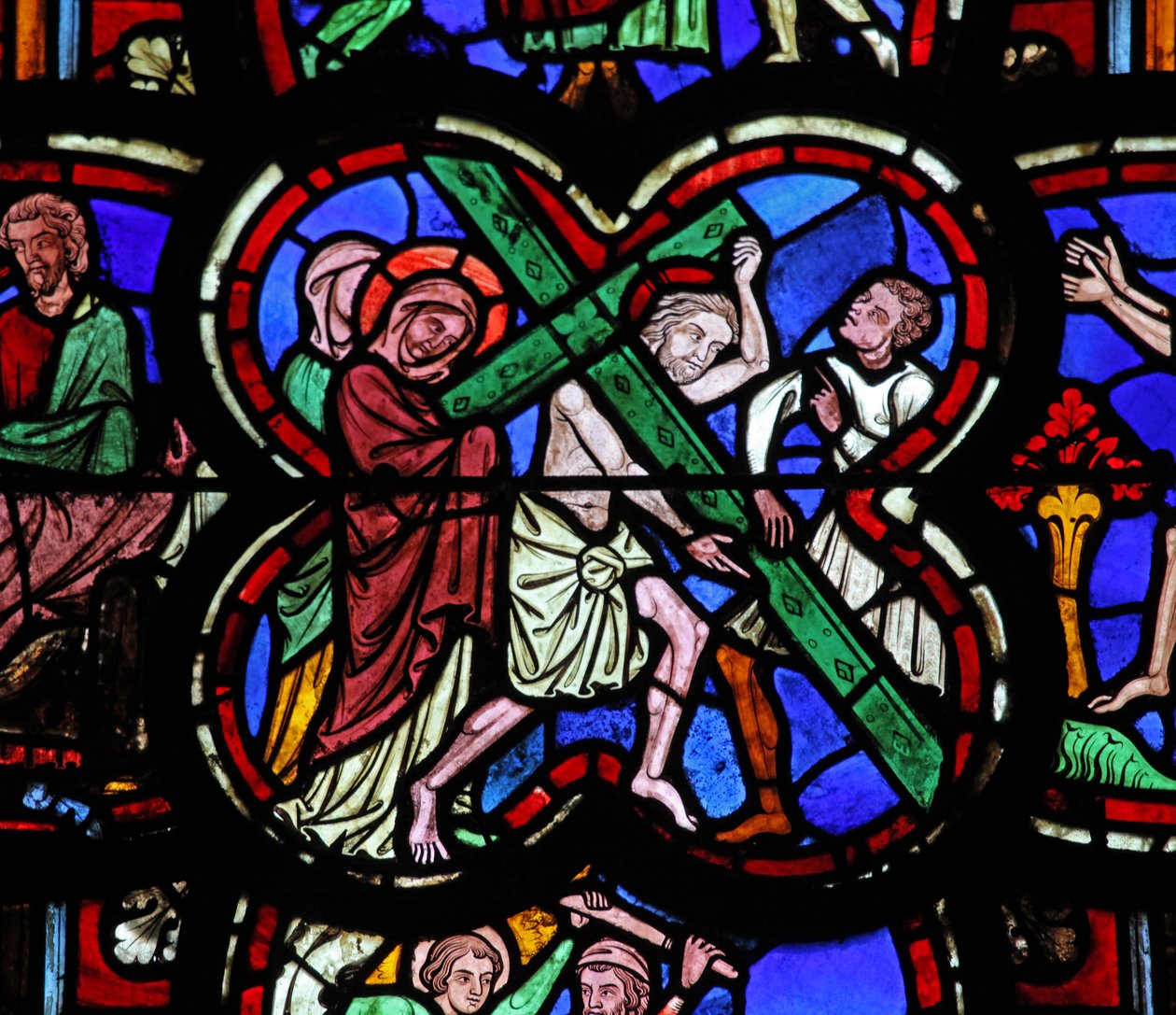 Raam w0 met de Via Crucis door French School