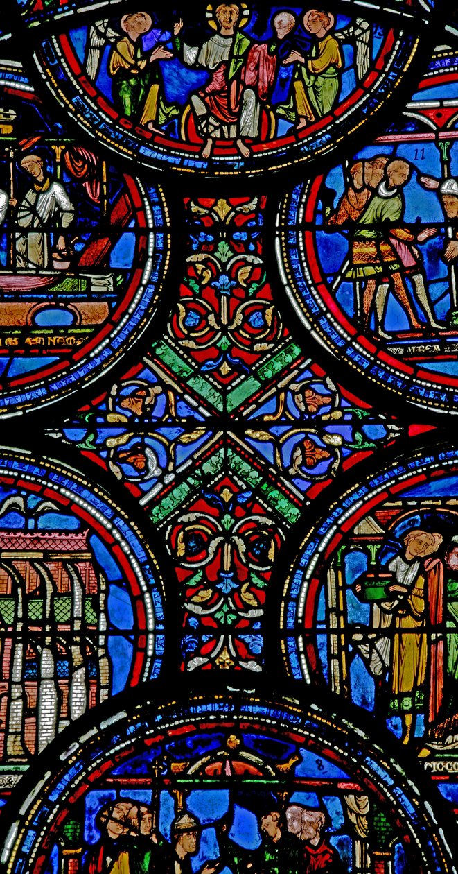 Raam w23 met achtergrond detail door French School