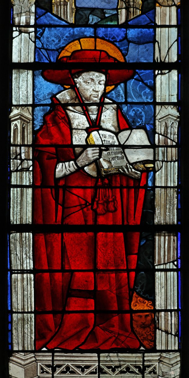 Raam w35 met St. Hiëronymus door French School