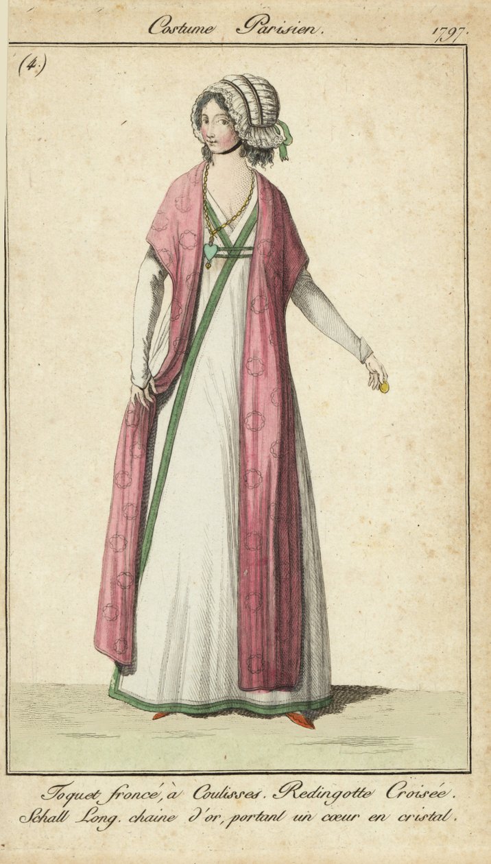 Vrouw in de mode van het Directoire door French School