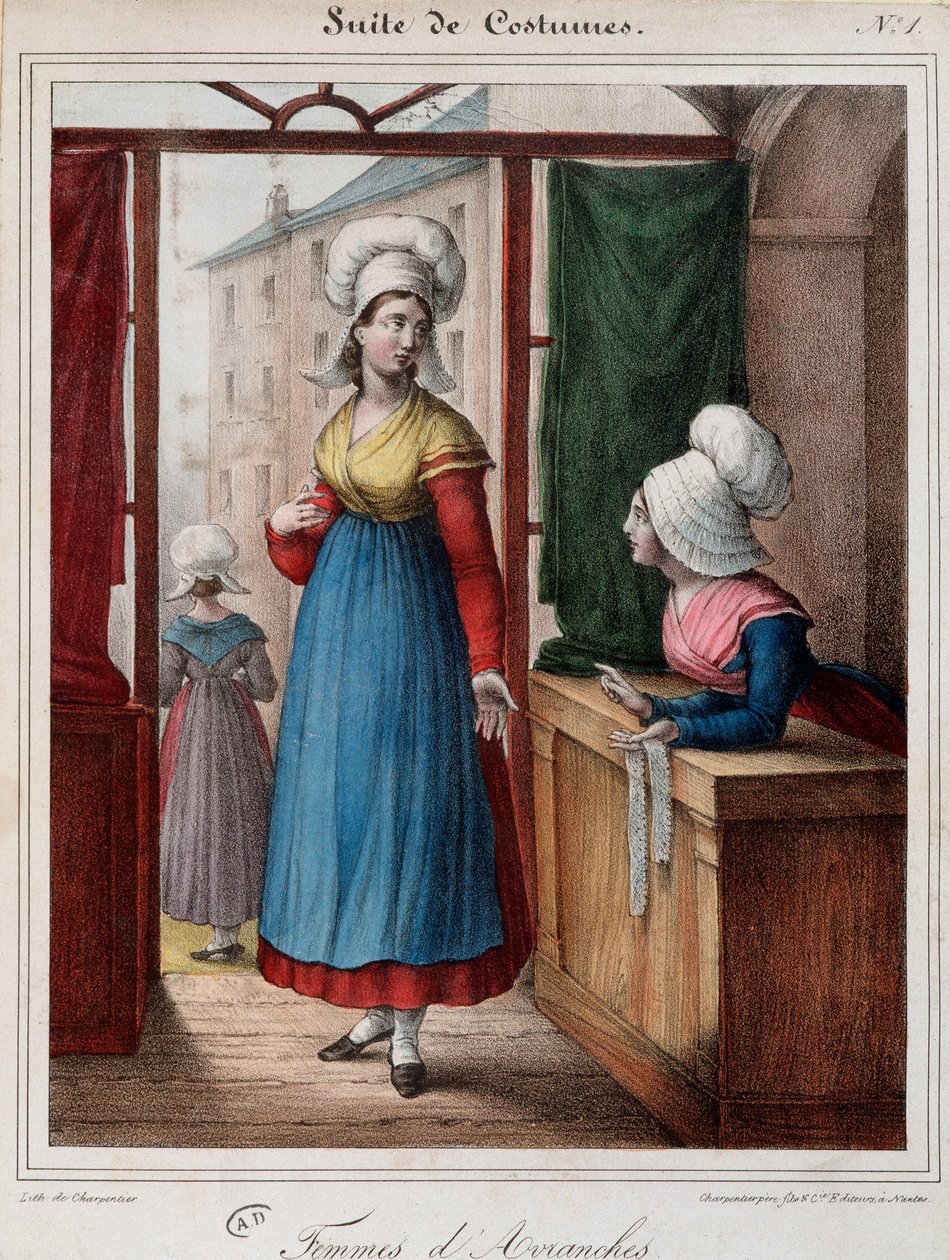 Vrouwen van Avranches (Manche) - lithografie door French School
