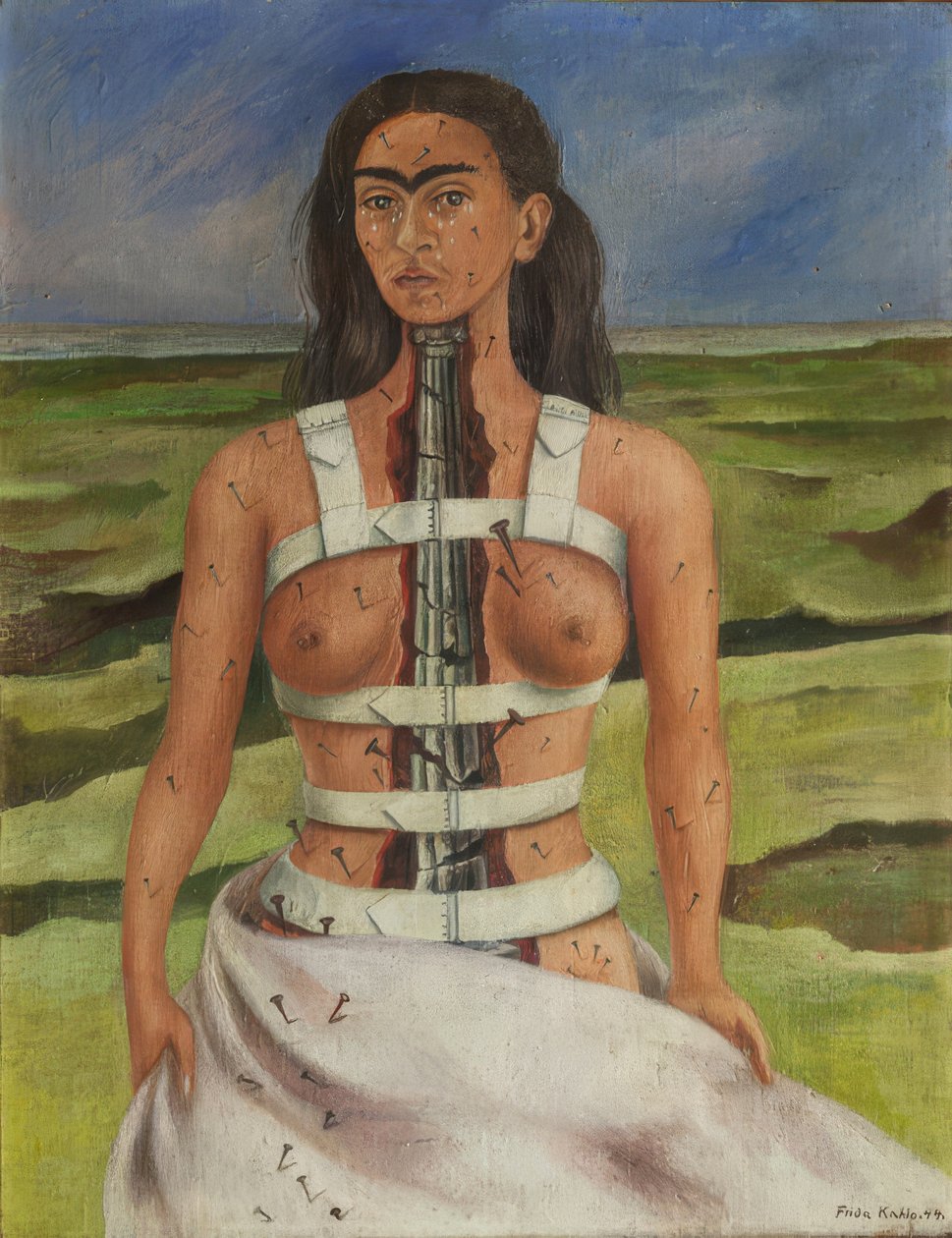 De gebroken ruggengraat door Frida Kahlo