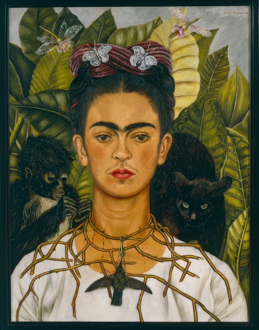 Zelfportret met doornenkraag door Frida Kahlo